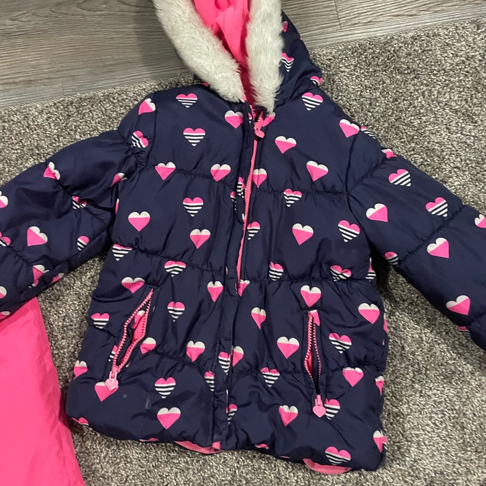 Carter's Bright Pink Snowsuit - Picture 3 of 5